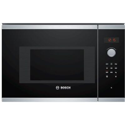 Bosch BFL523MS0 Inbouwmagnetron, inhoud 20 liter, vermogen 800 watt, kleur zwart/roestvrij staal Bosch BFL523MS0 Inbouwmagnetron, inhoud 20 liter, vermogen 800 watt, kleur zwart/roestvrij staal