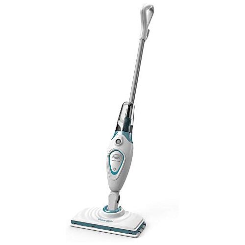 Black & Decker 1600W Steam Mop stoombezem BDS1616R (met afneembare watertank, incl. 2 pads en 1 tapijtglijder, met ingebouwd waterfiltersysteem tegen verkalking, 180° draaibare reinigingsvoet)