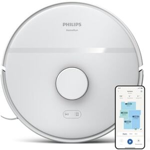 Philips HomeRun 2000-Serie: 2-in-1 Robotstofzuiger en -dweil met 2700 Pa zuigkracht & 130 min looptijd, lasernavigatie, tapijtboost, app-bestuurd, Arctisch wit (XU2000/20) Philips HomeRun 2000-Serie: 2-in-1 Robotstofzuiger en -dweil met 2700 Pa zuigkracht & 130 min looptijd, lasernavigatie, tapijtboost, app-bestuurd, Arctisch wit (XU2000/20)