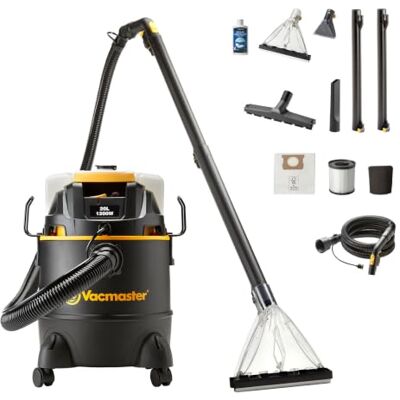 Vacmaster 3-in-1 Nat-Droogzuiger en Tapijtreiniger met Dubbele Tank Sproei-extractiereiniger voor harde vloeren, tapijt en stoffering, met aparte reservoirs voor schoon en vuil water Vacmaster 3-in-1 Nat-Droogzuiger en Tapijtreiniger met Dubbele Tank Sproei-extractiereiniger voor harde vloeren, tapijt en stoffering, met aparte reservoirs voor schoon en vuil water