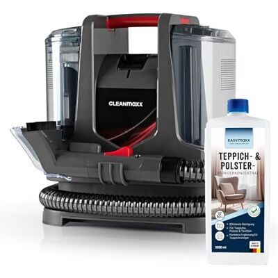 CLEANmaxx Compact Plus Tapijtreiniger en stofferingsreiniger, waszuiger incl. EASYmaxx tapijtreiniger middel, natte stofzuiger en reiniger voor wasstofzuiger, geschikt voor bank, auto, tapijt CLEANmaxx Compact Plus Tapijtreiniger en stofferingsreiniger, waszuiger incl. EASYmaxx tapijtreiniger middel, natte stofzuiger en reiniger voor wasstofzuiger, geschikt voor bank, auto, tapijt