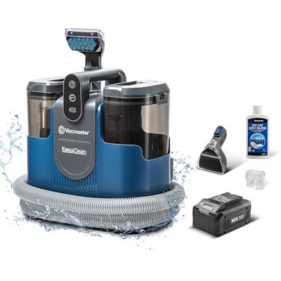 Vacmaster Draadloze wasstofzuiger, tapijtreiniger, vlekreiniger voor tapijten, tapijten, kussens, trappen en auto's, nat-droogzuiger, sterke zuigkracht, water, wassen, ontsmetting, 15 kpa 24 V Vacmaster Draadloze wasstofzuiger, tapijtreiniger, vlekreiniger voor tapijten, tapijten, kussens, trappen en auto's, nat-droogzuiger, sterke zuigkracht, water, wassen, ontsmetting, 15 kpa 24 V