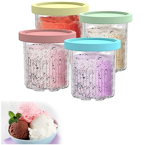OTCPP Creami-containers, voor Creami Ninja Ice Cream Deluxe, 24 oz ijscontainers met deksels Bpa-vrij, vaatwasmachinebestendig voor NC500 NC501-serie ijsmachine