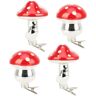 com-four ® 4x Decoratieve Paddenstoelen voor de Kerstboom Kerstboomdecoratie in Paddenstoelvorm Glimmende Paddenstoelen met Bevestigingsclip (4x paddenstoel met clip)