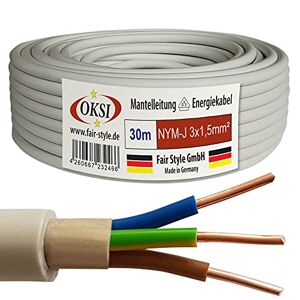 OKSI NYM-J 3 x 1,5 mm² kabel voor vochtige ruimtes, elektrische kabel, koper, Made in Germany