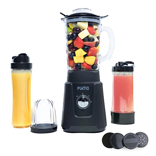 PIATIO Smoothie Blender Smoothie Maker 13 Delige Set To go set met Beker 3 Standen RVS