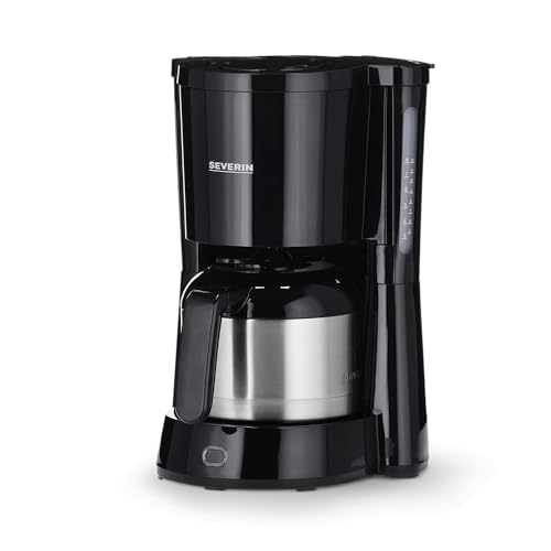 Severin Koffiezetapparaat "Type" met thermokan, aromatische, snelle en stille gezette koffie met het koffiezetapparaat voor maximaal 10 kopjes, filterkoffiezetapparaat, zwart, KA 4835