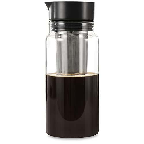 Hama Xavax Cold Brew Koffiezetapparaat (koud gezet, 2-in-1, koffiemachine en theemaker, cold brew koffiefles 1 l, koud brouwglas voor ijskoffie, tricolate brewer, koffiemakers)