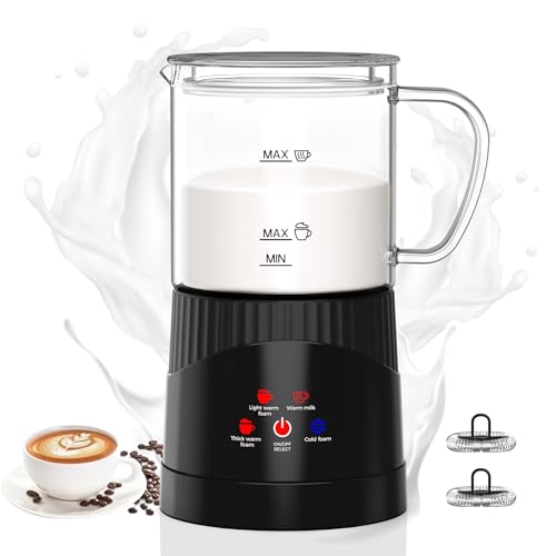 OMISOON 4-in-1 elektrische melkopschuimer, 400 ml, automatische melkopschuimer, inductie, 500 W, automatische uitschakeling, voor warm en koud melkschuim, latte macchiato, cappuccino