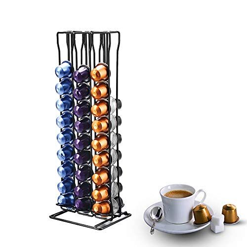 MOLEDA Koffie Capsulehouder voor 60 Nespresso Koffiecapsules, Koffiecapsule Opbergrek Capsule Opslag Houder Capsuledispenser Padhouder Capsulestandaard, Coffee Pod Holder Capsule Rack Keuken Kantoor