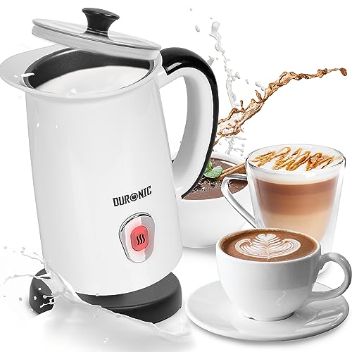 Duronic MF130 Automatische melkopschuimer   240 ml beker met inductie   Elektrische melkopschuimer met roerelement   Warm melkschuim voor koffie, cacao   Roeren en opschuimen