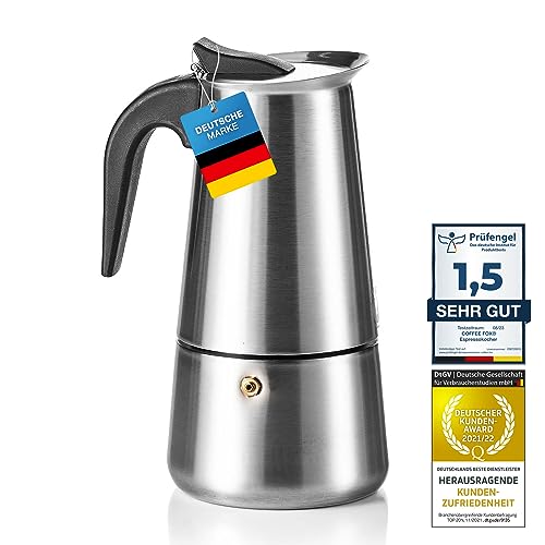 Coffee Fox ® roestvrijstalen espressoapparaat koffiezetapparaat espresso pot (2 kopjes 100 ml)