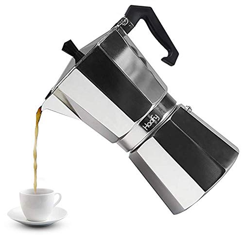 Haofy Koffiezetapparaat, Aluminium Moka Express Espresso Latte Koffiekopje Pot, Italiaanse Stijl Koffiezetapparaat Espressomachine (300 ml/6 kopjes)