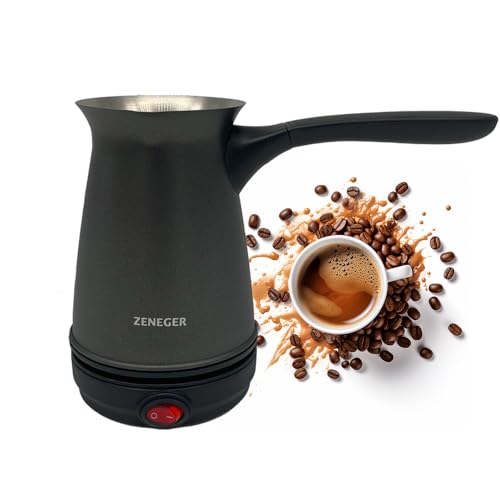 Ze neger Elektrische Turkse koffiekan, Turkse koffiekoker voor Turkse koffie, capaciteit voor 300 ml (4 koffiekopjes), wasbare koffiepot, 800 W