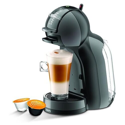 NESCAFÉ DOLCE GUSTO Krups NESCAFÉ Dolce Gusto Mini Me KP1208, Automatische koffiemachine voor capsule, Compacte en geavanceerde hogedrukmachine (15 bar), Snelle en gemakkelijke bereiding, Zwart & Grijs