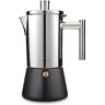 Easyworkz Diego Stovetop Espressomaker Roestvrijstalen Moka Pot 300 ml(6 kopjes),Zwart