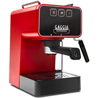 Gaggia Espresso Evolution met PID-gestuurde ketel, verwarmingsplaat voor kopjes, Pannarello-stoomstaven, Italiaans koffiezetapparaat met automatische voorzetfunctie, zeefhouder 53 mm Gaggia Espresso Evolution met PID-gestuurde ketel, verwarmingsplaat voor kopjes, Pannarello-stoomstaven, Italiaans koffiezetapparaat met automatische voorzetfunctie, zeefhouder 53 mm