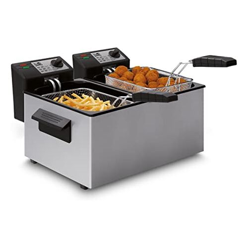 FRITEL dubbele friteuse A104M met koude zone 2 x 3 liter 2 x 2000 Watt