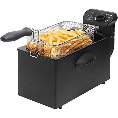 Bestron friteuse met koude zone, frituurpan met mand, 2000W, 3,5 L, zwart