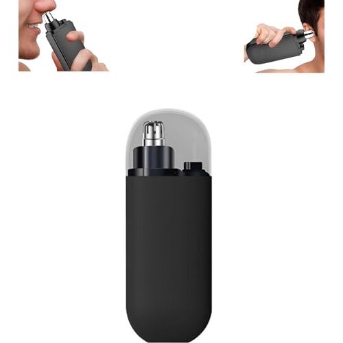 ENVGSOMP Portable Nose Hair Trimmer, 2024 New Portable Nose Hair Trimmer,Beauty Trimmer,Ear And Nose Hair Trimmer Clipper,Type-C Rechargeable Nose Trimmer With Dust Protection Cap (Black)