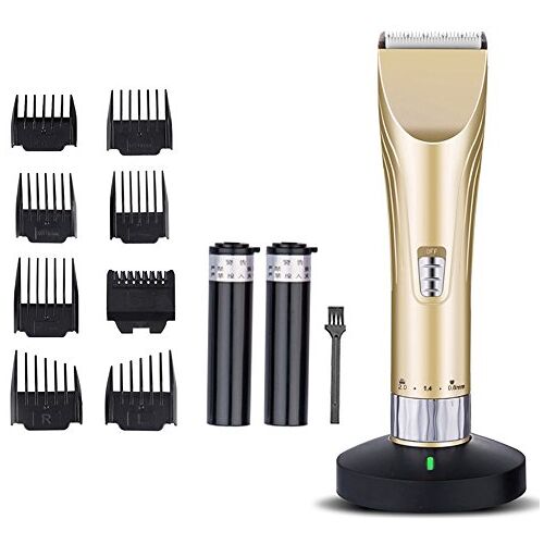 Jian Ya Na Professionele tondeuse voor mannen en baby's, 2 accu's, 8 combs Charging Dock Startpagina Barberkit goud