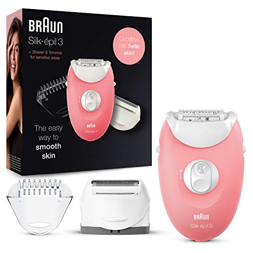 Braun Silk-épil 3 Epilator, Starterset 3-In-1, Epileerapparaat Voor Vrouwen, Ladyshave & Epilady, Scheerapparaat Dames, SE 3-440, Wit/Roze