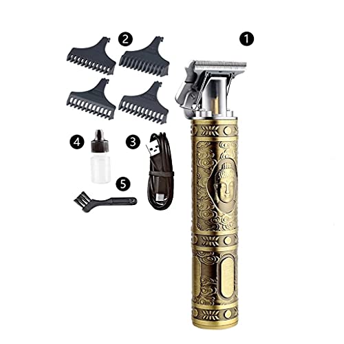 LZL Gravure Heren professionele haarclippers, USB oplaadbare haarclippers Vintage, haarstijl haarclippers (Color : Buddha style)