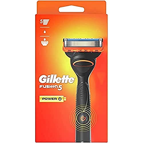 Gillette Fusion5 Power scheerapparaat voor heren, met anti-wrijvingsmesjes voor maximaal 20 reservescheerbeurten, 1 reserveonderdeel