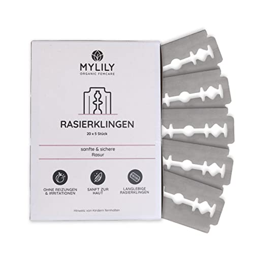 MYLILY ® 100 scheermesjes I uw perfecte scheerbeurt I scheermes dames I scheermes plastic-vrij I zero afval scheren I intiem scheermes