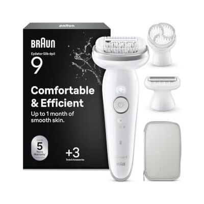 Braun Silk·épil 9 9-061 Elektrische epilator voor dames, met trimmerkam, exfoliërende borstel en hoes, ontharing, scheren en trimmen, droog en nat, zacht en duurzaam verwijderen Braun Silk·épil 9 9-061 Elektrische epilator voor dames, met trimmerkam, exfoliërende borstel en hoes, ontharing, scheren en trimmen, droog en nat, zacht en duurzaam verwijderen