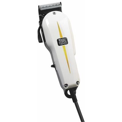 Wahl Super Taper, Professionele Tondeuse met Snoer, Zwart en Wit Tondeuse met Snoer, Krachtige V5000-Motor, Instelbare Lengte 1 tot 2 mm, 4 Opzetkammen, Iconisch Ontwerp Wahl Super Taper, Professionele Tondeuse met Snoer, Zwart en Wit Tondeuse met Snoer, Krachtige V5000-Motor, Instelbare Lengte 1 tot 2 mm, 4 Opzetkammen, Iconisch Ontwerp