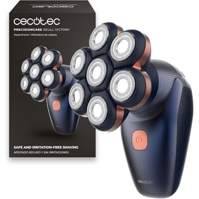 Cecotec Kaal scheerapparaat Mannen PrecisionCare Skull Victory. 7 roterende messen, 70 min batterij, IPX7 nat en droog, magnetische kop afneembaar, 2 snelheden, USB voor comfortabel hoofdscheren Cecotec Kaal scheerapparaat Mannen PrecisionCare Skull Victory. 7 roterende messen, 70 min batterij, IPX7 nat en droog, magnetische kop afneembaar, 2 snelheden, USB voor comfortabel hoofdscheren