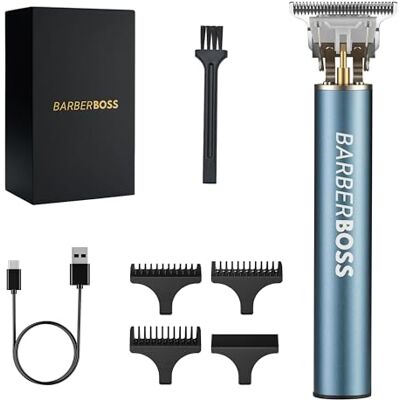 BARBERBOSS Baardtrimmer en draadloze tondeuse voor heren, precisie-kniptrimmer, detailtrimmer voor baard, haar, complete verzorgingsset voor heren BARBERBOSS Baardtrimmer en draadloze tondeuse voor heren, precisie-kniptrimmer, detailtrimmer voor baard, haar, complete verzorgingsset voor heren