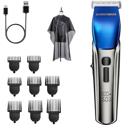 BARBERBOSS Tondeuse en baardtrimmer voor heren 4 snelheden, keramische messen, 8 geleidekammen, led-display, oplaadbaar via USB, waterdicht BARBERBOSS Tondeuse en baardtrimmer voor heren 4 snelheden, keramische messen, 8 geleidekammen, led-display, oplaadbaar via USB, waterdicht