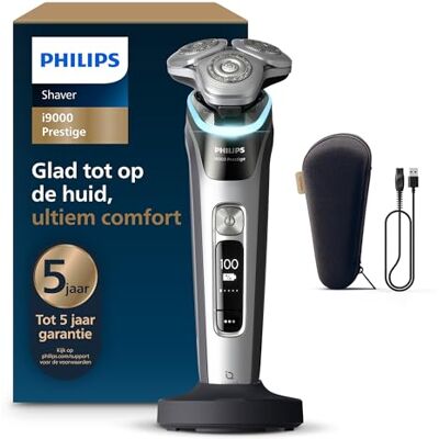 Philips Shaver i9000 Prestige, Nat & Droog Elektrisch Scheerapparaat, Dark Slate Nova, met Skin IQ-technologie, Triple Lift & Cut-systeem, roterende DualSteel Precision-mesjes, Model XP9204/10 Philips Shaver i9000 Prestige, Nat & Droog Elektrisch Scheerapparaat, Dark Slate Nova, met Skin IQ-technologie, Triple Lift & Cut-systeem, roterende DualSteel Precision-mesjes, Model XP9204/10
