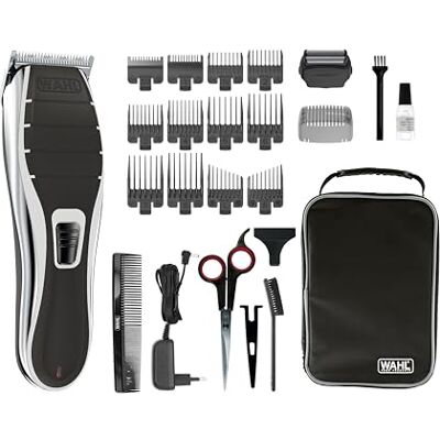 Wahl Clipper 2-in-1 Tondeuse en Scheerapparaat Lithium-Ion oplaadbare snoerloze tondeuse en scheerapparaat Combo Kit Zelfslijpende messen, fijne scheerfolie, multiflex, met/zonder kabel, 12 opzetkammen, afwasbare messen Wahl Clipper 2-in-1 Tondeuse en Scheerapparaat Lithium-Ion oplaadbare snoerloze tondeuse en scheerapparaat Combo Kit Zelfslijpende messen, fijne scheerfolie, multiflex, met/zonder kabel, 12 opzetkammen, afwasbare messen