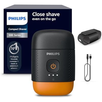 Philips Shaver 500 Series – Compact Elektrisch Scheerapparaat, Lift & Cut, SteelPrecision-mesjes, 3D Floating-scheerkoppen, Nat & Droog Scheren, Reisetui, Reisvergrendeling, Magnetische Kap, S595/05 Philips Shaver 500 Series – Compact Elektrisch Scheerapparaat, Lift & Cut, SteelPrecision-mesjes, 3D Floating-scheerkoppen, Nat & Droog Scheren, Reisetui, Reisvergrendeling, Magnetische Kap, S595/05