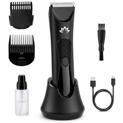 Carehabi Tondeuse, IPX7 waterdicht, intiem scheerapparaat, scheerapparaat voor heren, elektrisch met led-display en licht, elektrische haartrimmer, baardtrimmer met keramisch lemmet en laadstation Carehabi Tondeuse, IPX7 waterdicht, intiem scheerapparaat, scheerapparaat voor heren, elektrisch met led-display en licht, elektrische haartrimmer, baardtrimmer met keramisch lemmet en laadstation