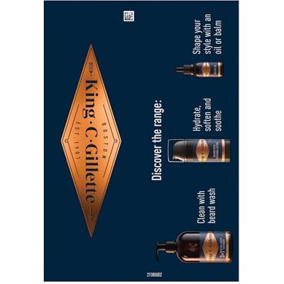 King C Gillette Baardtrimmer Heren, Draadloze Baardtrimmer, Trimmer voor Snel, Scherp en Efficiënt Snijden Incl. 1 Reinigingsborstel, 5 opzetkammen en 1 Oplader Zwart King C Gillette Baardtrimmer Heren, Draadloze Baardtrimmer, Trimmer voor Snel, Scherp en Efficiënt Snijden Incl. 1 Reinigingsborstel, 5 opzetkammen en 1 Oplader Zwart