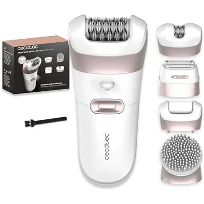 Cecotec SkinCare 6000 Elektrische epilator, draadloos, 60 lamellen, 4 accessoires, ledlicht, accessoires voor gevoelige gebieden, autonomie 60 minuten, ergonomisch design Cecotec SkinCare 6000 Elektrische epilator, draadloos, 60 lamellen, 4 accessoires, ledlicht, accessoires voor gevoelige gebieden, autonomie 60 minuten, ergonomisch design