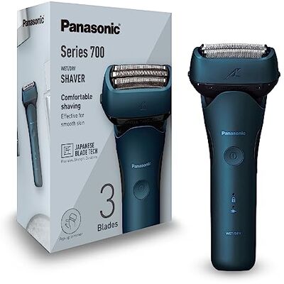 Panasonic Series 700 ES-ALT4 Elektrisch Scheerapparaat Wet & Dry 3 Scheerbladen Heren, Draadloos Waterdicht, Responsieve Sensor, Flexibele Scheerkop, Uitklapbare Trimmer, Ergonomische Handgreep, Blauw Panasonic Series 700 ES-ALT4 Elektrisch Scheerapparaat Wet & Dry 3 Scheerbladen Heren, Draadloos Waterdicht, Responsieve Sensor, Flexibele Scheerkop, Uitklapbare Trimmer, Ergonomische Handgreep, Blauw