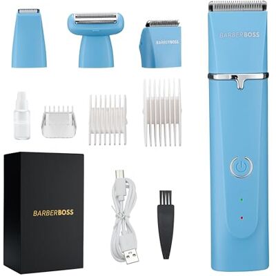 BARBERBOSS All-in-One Baardtrimmer voor mannen, Tondeuse voor mannen, Haartrimmer voor mannen, Tondeuse voor mannen knippen, Gezichtsverzorging, Knippen, 4 opzetkammen QR-6053 BARBERBOSS All-in-One Baardtrimmer voor mannen, Tondeuse voor mannen, Haartrimmer voor mannen, Tondeuse voor mannen knippen, Gezichtsverzorging, Knippen, 4 opzetkammen QR-6053