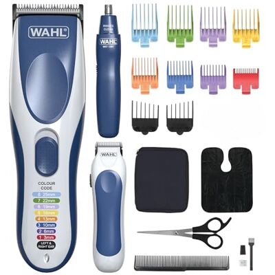 Wahl Color Pro Combo 3in1, tondeuses voor mannen, familie knipset, scheerapparaat, tondeuses voor mannen met baardtrimmer, neustrimmer, persoonlijke trimmers, verzorgingsset, tondeuse cadeauset Draadloos, kleurcode, op batterijen werkende trimmer, perso Wahl Color Pro Combo 3in1, tondeuses voor mannen, familie knipset, scheerapparaat, tondeuses voor mannen met baardtrimmer, neustrimmer, persoonlijke trimmers, verzorgingsset, tondeuse cadeauset Draadloos, kleurcode, op batterijen werkende trimmer, perso