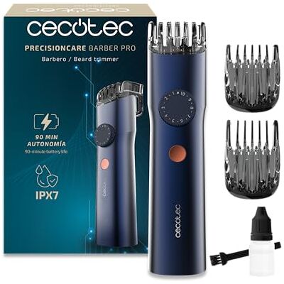 Cecotec PrecisionCare Barber Pro Baardtrimmer met Japanse messen, roestvrij staal, verstelbare geleidingskammen (0,5-20 mm) met precisiewiel, batterij 90 min, IPX7, display Cecotec PrecisionCare Barber Pro Baardtrimmer met Japanse messen, roestvrij staal, verstelbare geleidingskammen (0,5-20 mm) met precisiewiel, batterij 90 min, IPX7, display