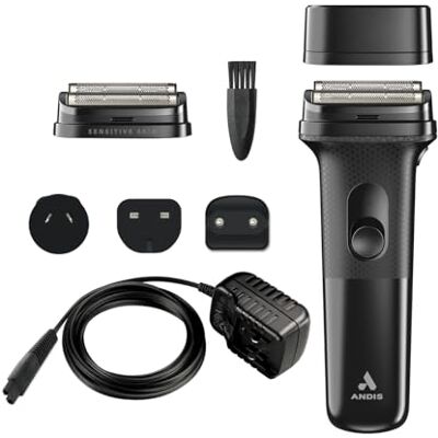 Andis 562711 Inform Titanium Foil Shaver Kit, Langdurige Lithium-Ion Batterij, Draadloos/Draadloos Glad Scheren, Oplaadbaar, Zwart Andis 562711 Inform Titanium Foil Shaver Kit, Langdurige Lithium-Ion Batterij, Draadloos/Draadloos Glad Scheren, Oplaadbaar, Zwart