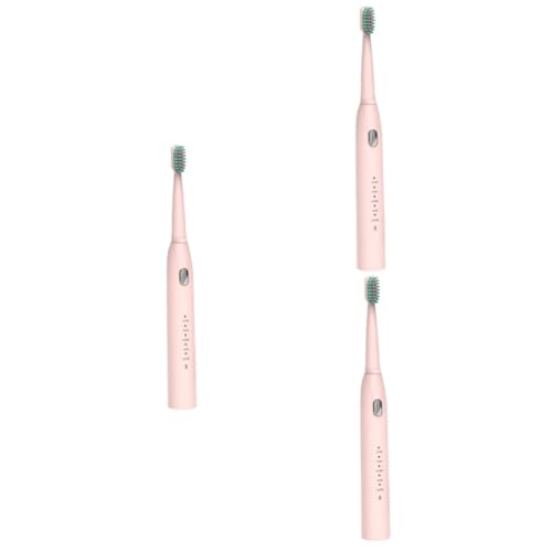 FRCOLOR 3 Stuks USB-oplaadbare tandenborstel draagbare elektrische tandenborstel reis elektrische tandenborstel electric toothbrush tandenborstel ontwerp tandenborstels volwassen roze