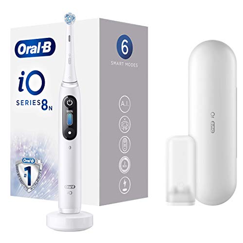 Oral-B iO Series 8N Elektrische tandenborstel, oplaadbaar, met 1 handvat kunstmatige intelligentie, 1 borstel en 1 reistas