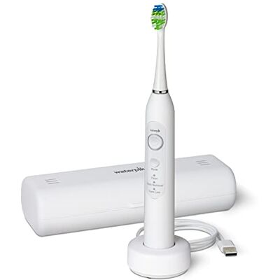 Waterpik Sensonic Sonische Elektrische Tandenborstel, Oplaadbare Tandenborstel voor Volwassenen met 3 Modussen, Reisetui, USB-Oplader, Wit, STW-03EU Waterpik Sensonic Sonische Elektrische Tandenborstel, Oplaadbare Tandenborstel voor Volwassenen met 3 Modussen, Reisetui, USB-Oplader, Wit, STW-03EU