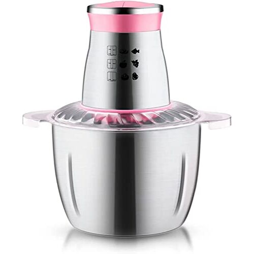 EFARMA Gehaktmolen, Voedselchopper, 1000W Keukenmixer Processor Met 3L Roestvrijstalen Kom, 2 Snelheden 4 Bi-Level Messen, for Vlees Ui Groentenoot, Roze (Kleur: Roze, Maat: Blauw) (Color : Roze, Size : Pa