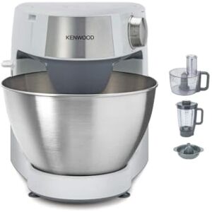 Kenwood Prospero+ KHC29.HOWH Keukenmachine, 4.3 L Roestvrijstalen Kom, Inclusief 3-Delige Accessoire Set, Foodprocessor, Acryl Blender opzetstuk, Citrus Pers en Spat Beschermer, 1000W, Wit